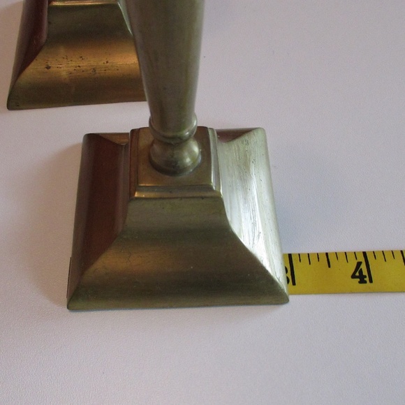 Pair Rostand Antique Brass Candlestick Holders - Picture 6 of 12